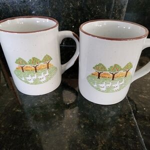 Duck Mugs With Apple Trees